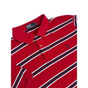 Polo Ralph Lauren Big & Tall Polo Shirt Red Blue Stripe Mens Size 2XB
